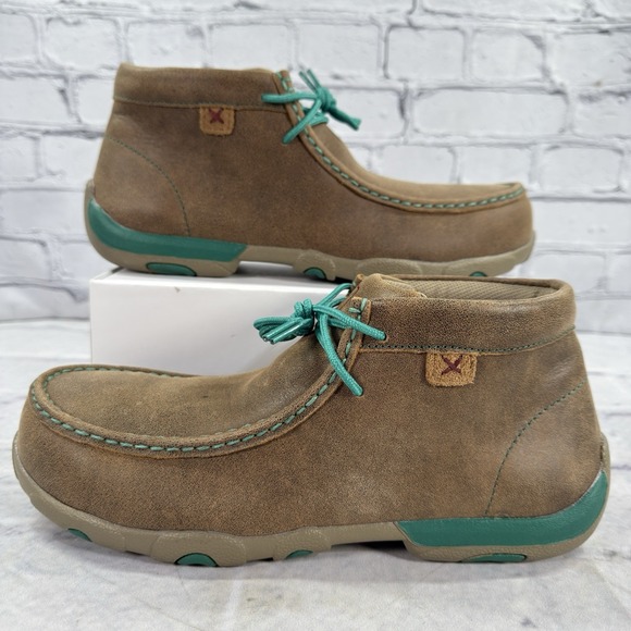 Twisted X Women's Work Chukka Driving Moc Boot Size 9.5 WDMAL01 Bomber Turquoise - Picture 1 of 12